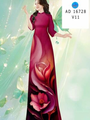 Vải Áo Dài Hoa In 3D AD 16728