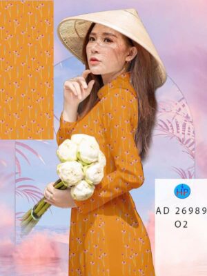 Vải Áo Dài Hoa In 3D AD 26989