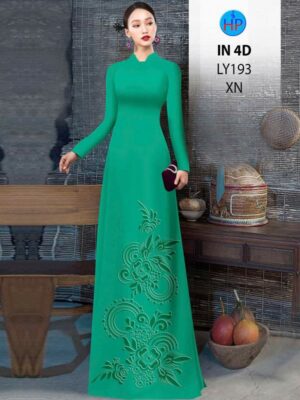 Vải Áo Dài Hoa In Chìm 4D AD LY193