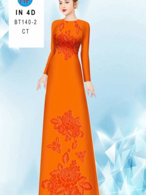 Vải Áo Dài Hoa In 4D AD BT140-2