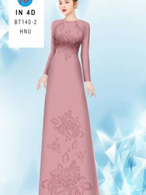 Vải Áo Dài Hoa In 4D AD BT140-2