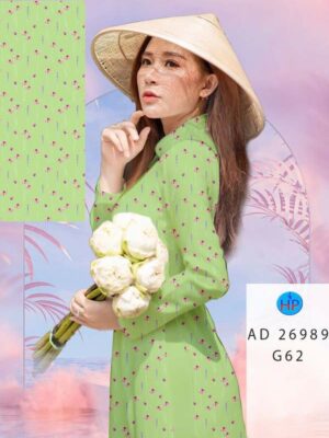 Vải Áo Dài Hoa In 3D AD 26989