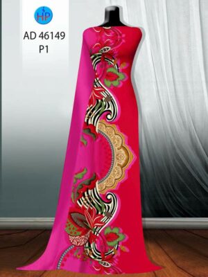 Vải Áo Dài Hoa In 3D AD 46194