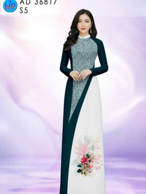 Vải Áo Dài Hoa In 3D AD 36817