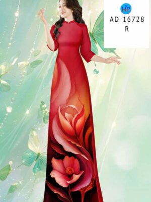 Vải Áo Dài Hoa In 3D AD 16728