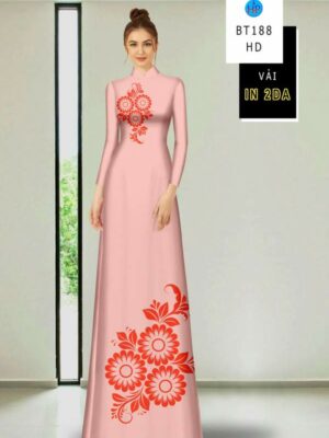Vải Áo Dài Hoa In 4D AD BT188