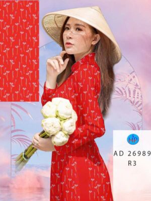 Vải Áo Dài Hoa In 3D AD 26989