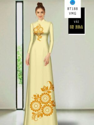 Vải Áo Dài Hoa In 4D AD BT188