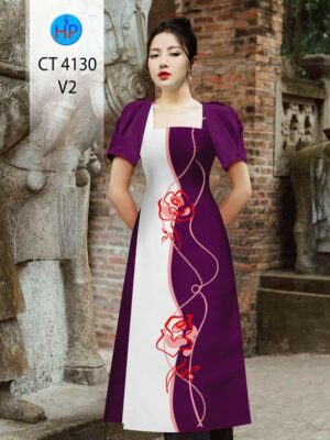 Vải Áo Dài Hoa Hồng AD CT4130