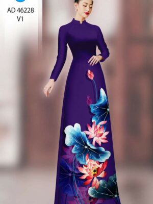 Vải Áo Dài Hoa Sen AD 46228