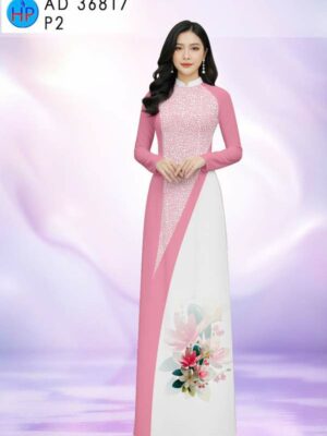 Vải Áo Dài Hoa In 3D AD 36817