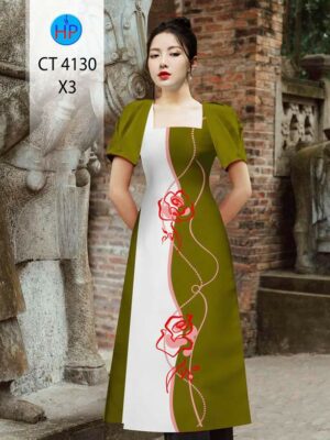 Vải Áo Dài Hoa Hồng AD CT4130
