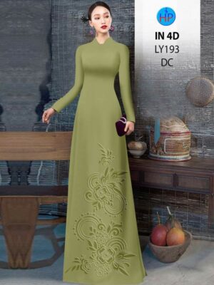 Vải Áo Dài Hoa In Chìm 4D AD LY193