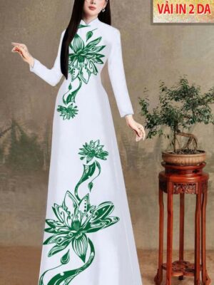 Vải Áo Dài Hoa In 4D AD MT186