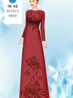 Vải Áo Dài Hoa In 4D AD BT140-2