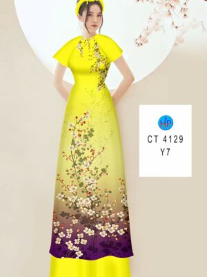 Vải Áo Dài Hoa In 3D AD CT4129