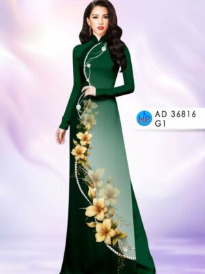 Vải Áo Dài Hoa In 3D AD 36816