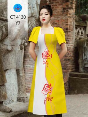 Vải Áo Dài Hoa Hồng AD CT4130