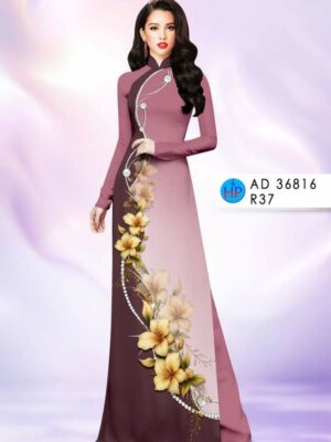 Vải Áo Dài Hoa In 3D AD 36816