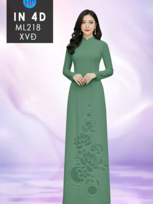 Vải Áo Dài Hoa In 4D AD ML218