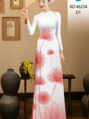 Vải Áo Dài Hoa Sen AD 46234