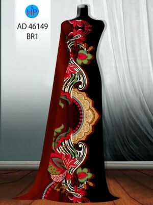 Vải Áo Dài Hoa In 3D AD 46194