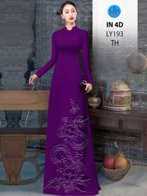 Vải Áo Dài Hoa In Chìm 4D AD LY193