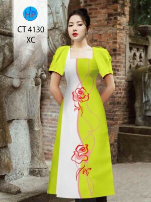 Vải Áo Dài Hoa Hồng AD CT4130
