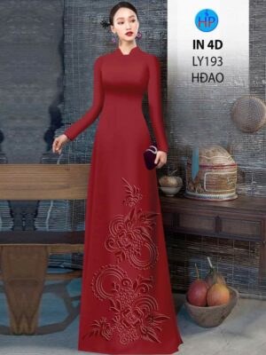 Vải Áo Dài Hoa In Chìm 4D AD LY193