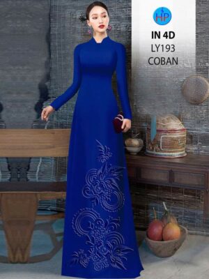 Vải Áo Dài Hoa In Chìm 4D AD LY193