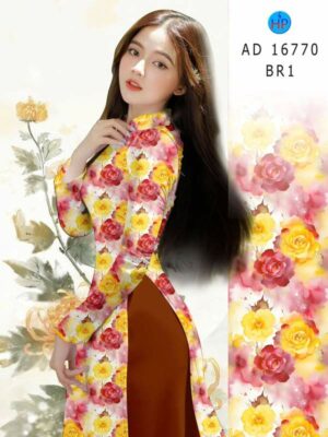 Vải Áo Dài Hoa Hồng Đều AD 16770