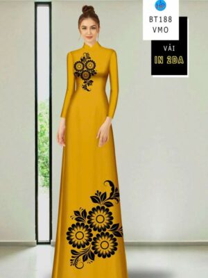 Vải Áo Dài Hoa In 4D AD BT188