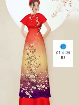 Vải Áo Dài Hoa In 3D AD CT4129