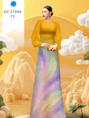 Vải Áo Dài Hoa In 3D AD 27006