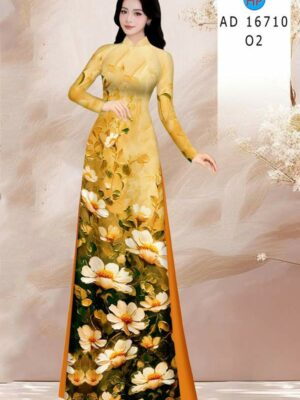 Vải Áo Dài Hoa Cúc AD 16710