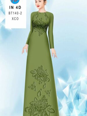 Vải Áo Dài Hoa In 4D AD BT140-2