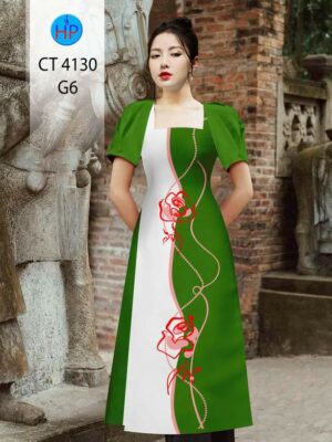 Vải Áo Dài Hoa Hồng AD CT4130