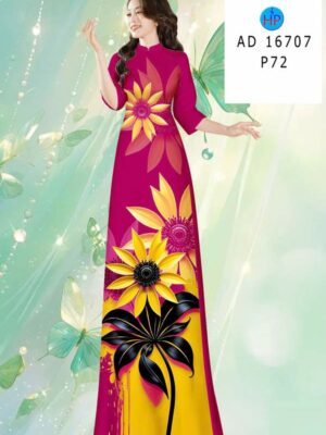 Vải Áo Dài Hoa Hướng Dương AD 16707