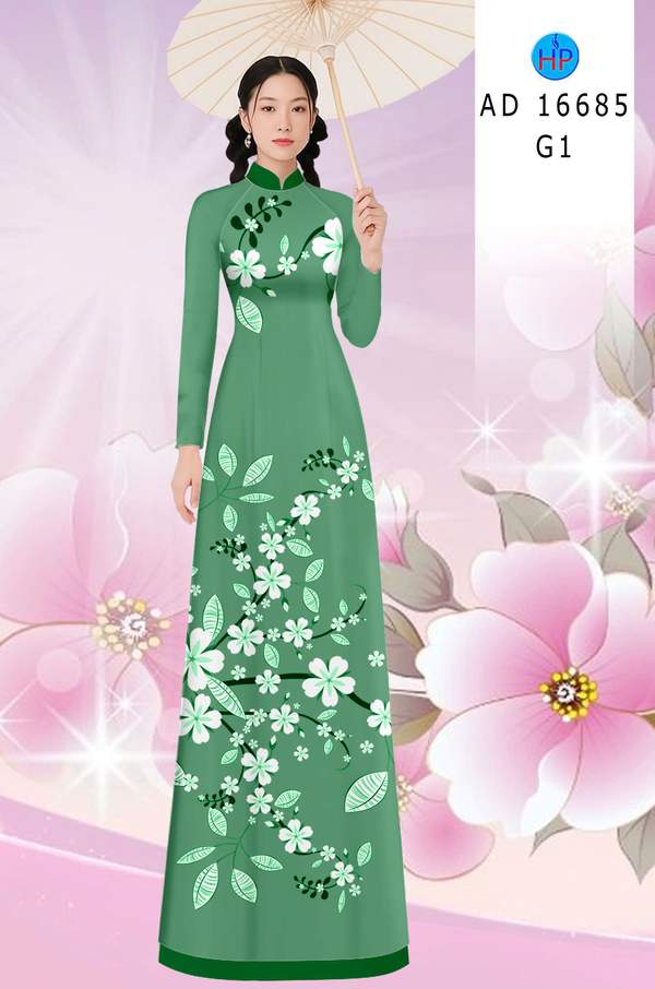 Vải Áo Dài Hoa In 3D AD 16685