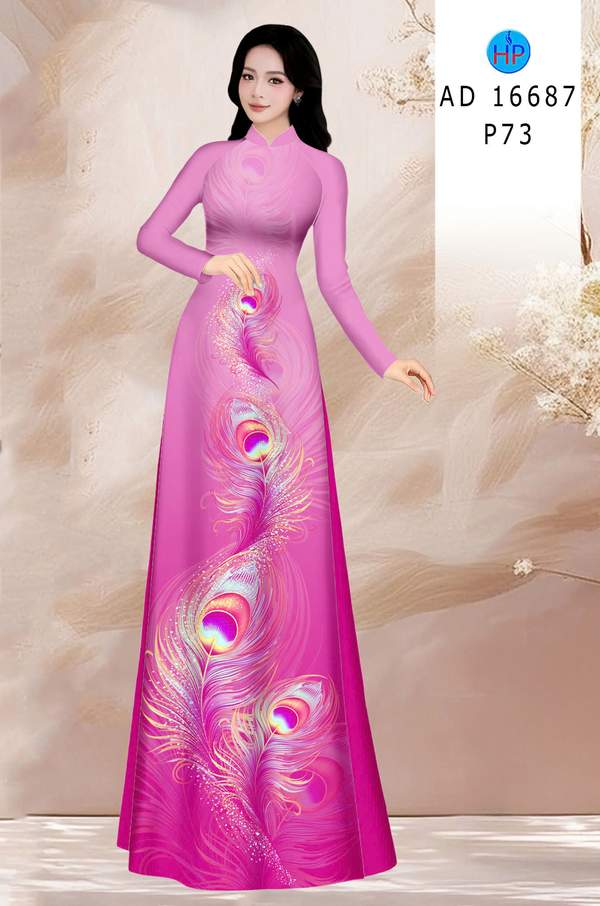 Vải Áo Dài Hoa In 3D AD 16687