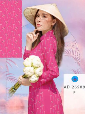 Vải Áo Dài Hoa In 3D AD 26989