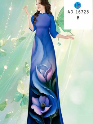 Vải Áo Dài Hoa In 3D AD 16728