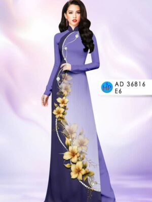 Vải Áo Dài Hoa In 3D AD 36816