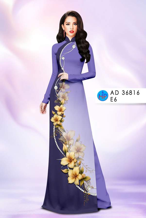 Vải Áo Dài Hoa In 3D AD 36816
