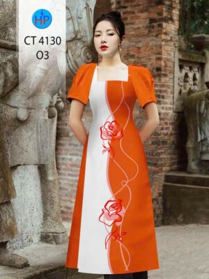 Vải Áo Dài Hoa Hồng AD CT4130