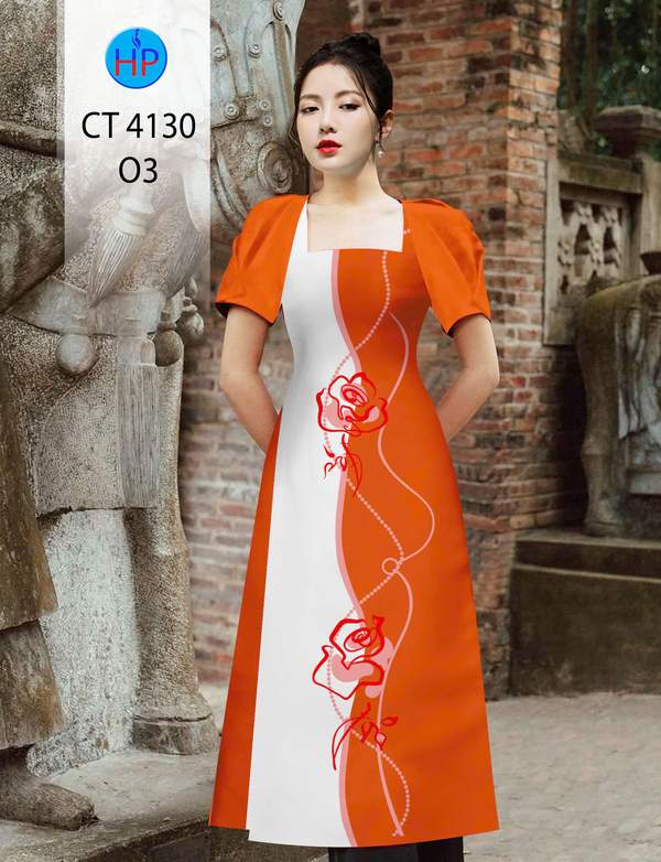 Vải Áo Dài Hoa Hồng AD CT4130