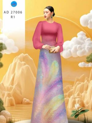 Vải Áo Dài Hoa In 3D AD 27006