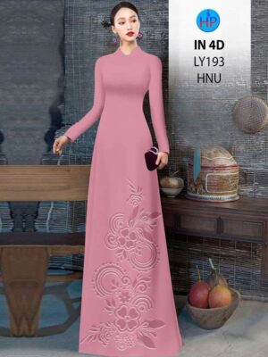 Vải Áo Dài Hoa In Chìm 4D AD LY193