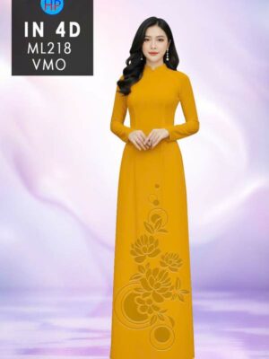 Vải Áo Dài Hoa In 4D AD ML218