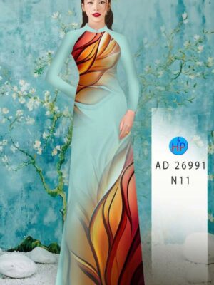Vải Áo Dài Hoa In 3D AD 26991